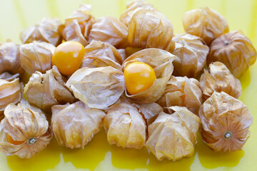 Fresh cape gooseberry. Delicious tropical fruit