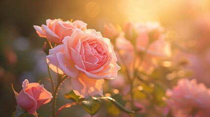 beauty of roses in full sunlight generative ai