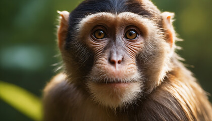 Cute Monkey Portrait in Jungle
