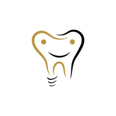 abstract simple vector unique dentist logo smile