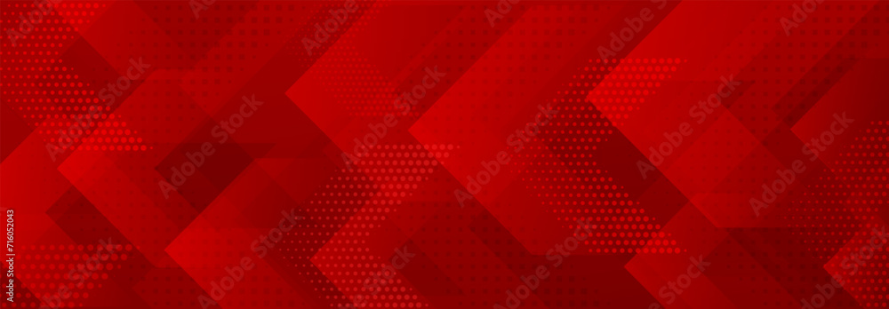 Wall mural abstract background of translucent flat shapes and dots in red colors