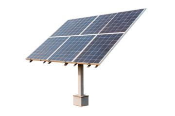 Solar panel isolated on white background, transparent cutout