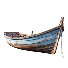 Old wooden boat isolated on white background