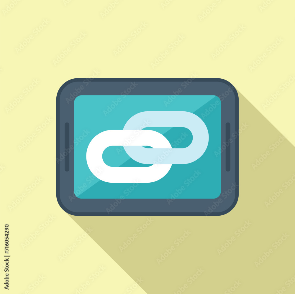 Aufkleber chain seo data icon flat vector. evolution seo web. chart platform
