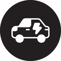 Obraz premium electric car glyph icon
