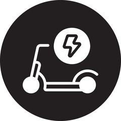 electric scooter glyph icon