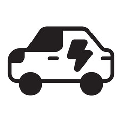 electric car glyph icon