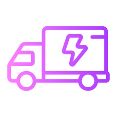electric bus gradient icon