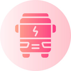 electric bus gradient icon