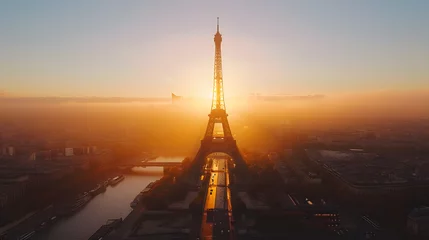 Photo sur Aluminium Tour Eiffel sunset over the eiffel tower