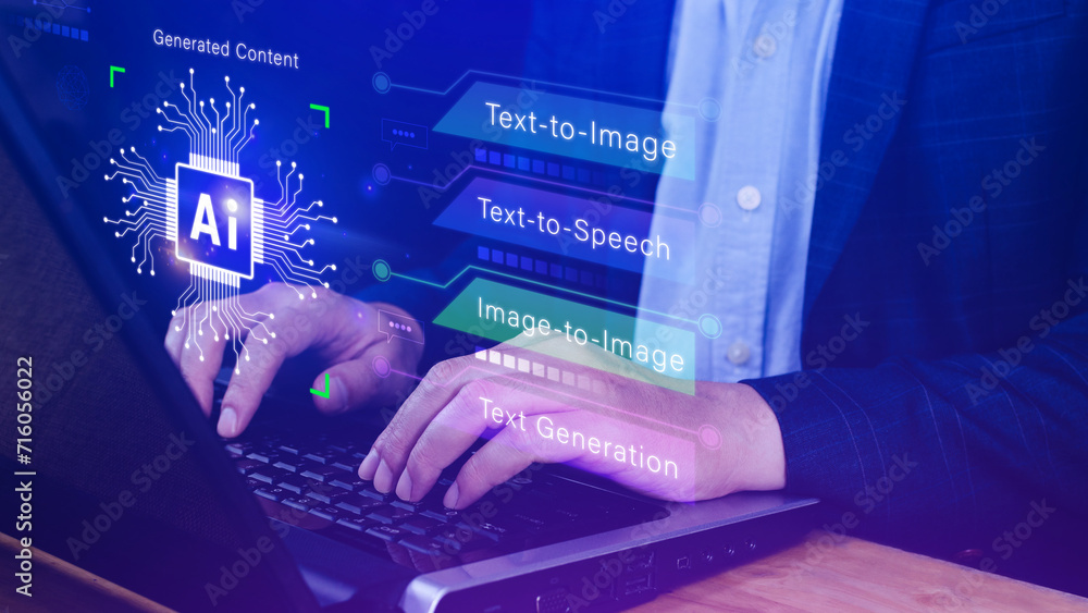 Fototapete ai tech, using virtual graphic global internet connect chatgpt chat with ai, artificial intelligence