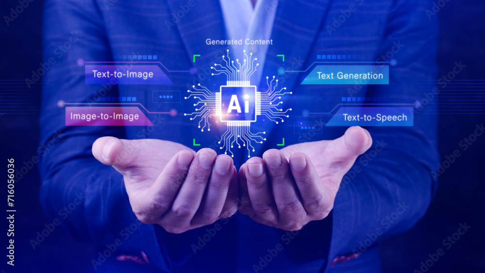 Fototapete ai tech, using virtual graphic global internet connect chatgpt chat with ai, artificial intelligence