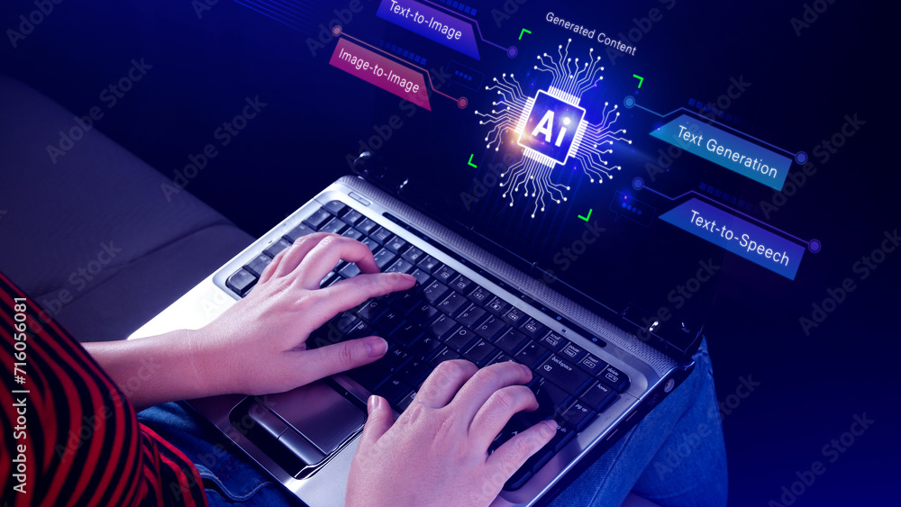 Fototapete ai tech, using virtual graphic global internet connect chatgpt chat with ai, artificial intelligence