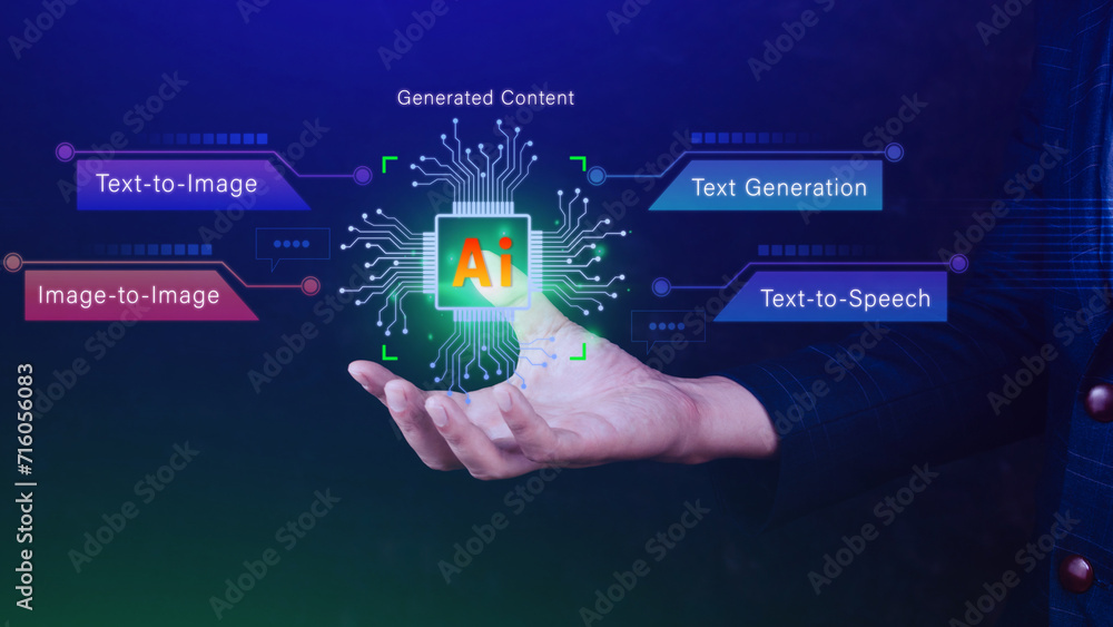 Fototapete ai tech, using virtual graphic global internet connect chatgpt chat with ai, artificial intelligence