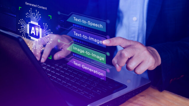 Ai tech, using virtual graphic Global Internet connect Chatgpt Chat with AI, Artificial Intelligence to generate content, Text to image, speech, smart AI, using command prompt for generates something