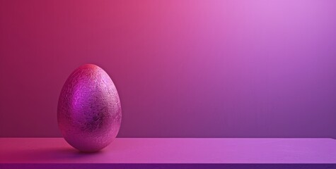 A vibrant easter greeting card adorned with hand-painted eggs in shades of purple, magenta, violet, lilac, and pink, centered around a stunning purple egg on a matching surface