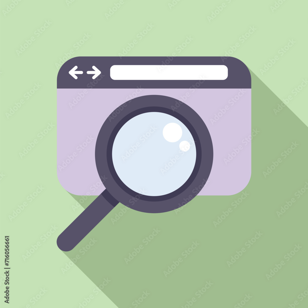 Poster web search data icon flat vector. seo engine. rank boost