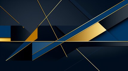 Illustration featuring geometric intersections in blue and gold