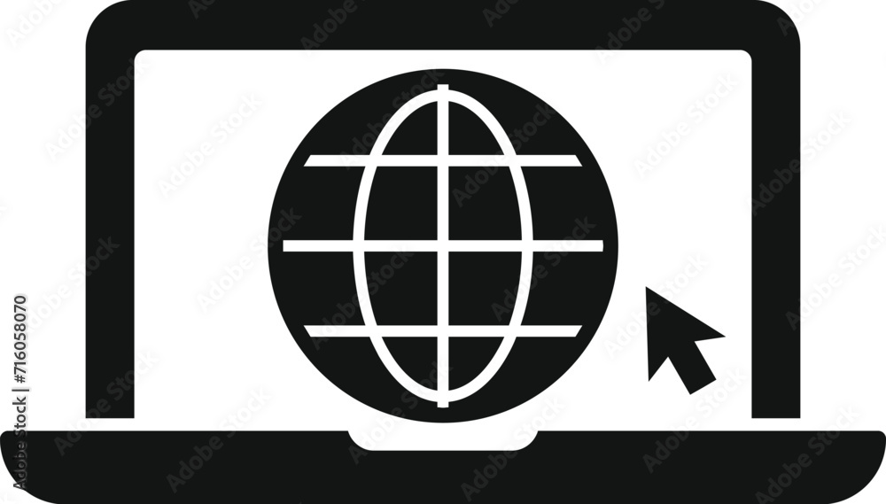 Poster laptop data web icon simple vector. platform data rank. evolution presence