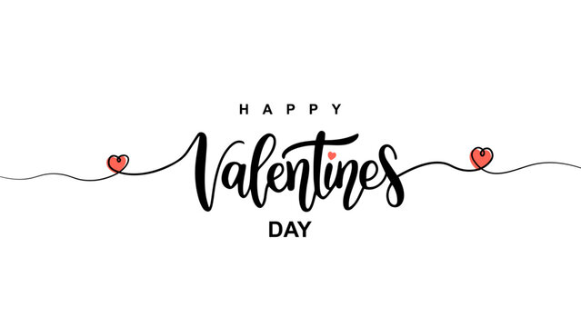 happy valentines day banner in cursive letters concept isolated