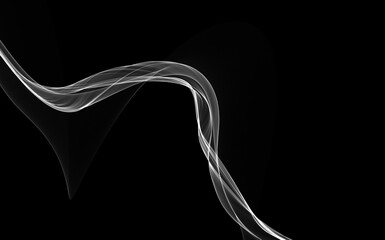 Dark abstract background with a glowing abstract waves