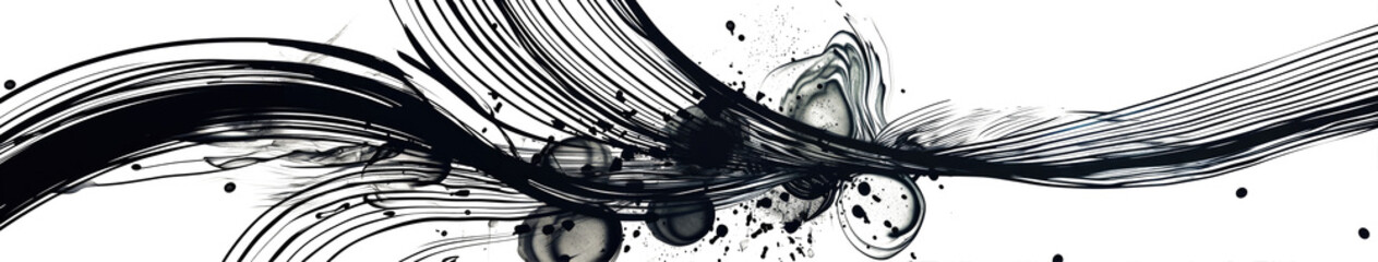 black watercolor abstract. isolated on white background.