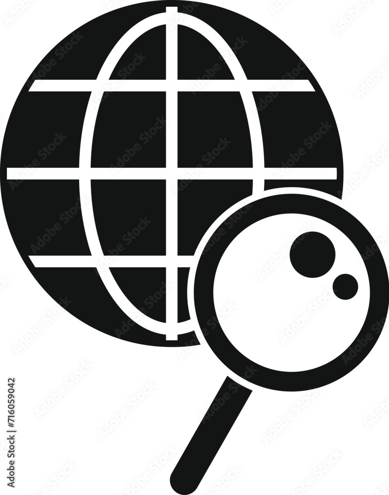 Aufkleber web search icon simple vector. online market boost. global web data