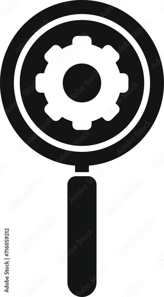 Poster seo magnifier icon simple vector. content website. chart platform