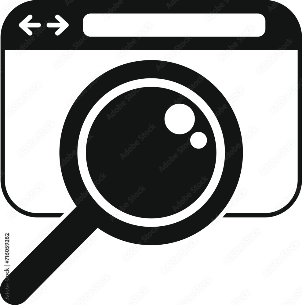 Poster web search data icon simple vector. seo engine. rank boost