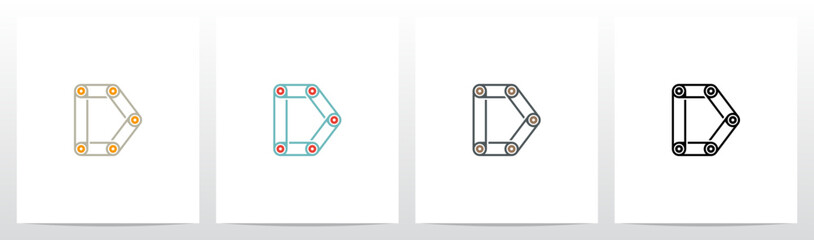 Engine Timing Belt Pulley Drives Letter Logo Design D