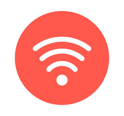 シンプルな赤色のWi-Fiマーク