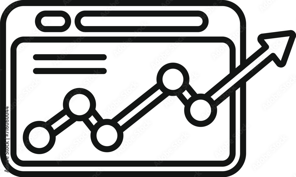 Poster seo chart website icon outline vector. computer market. data rank