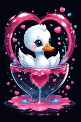 Valentine's Day theme of swan loved