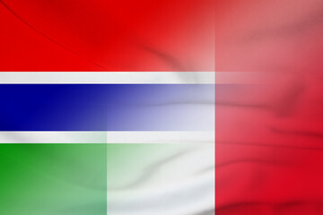 Gambia and Italy state flag international contract ITA GMB