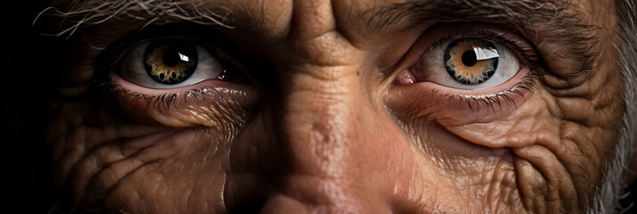 Close-up Image of Expressive Eyes Reflecting Deep Concentration and Emotional Saga