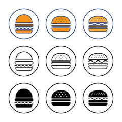 Burger icon vector. burger sign and symbol. hamburger