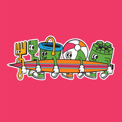 illustration of fun beach toys