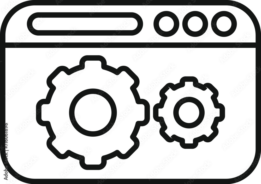 Poster website data search icon outline vector. digital chart. global seo