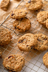 Healthy breakfast cookies with oats and dry cranberry