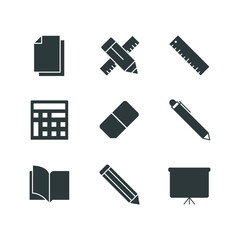 Stationery icon set vector design templates simple and modern