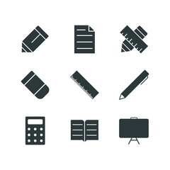 Stationery icon set vector design templates simple and modern