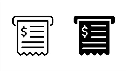 Invoice line icon set. Payment and bill invoice. Order symbol concept. vector illustration on white background