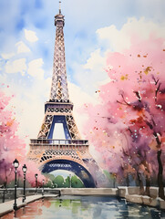 Art painting of Eiffel Tower