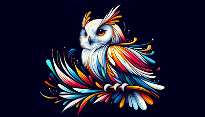 Obraz premium colorful flecked owl illustration 