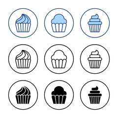 Cup cake icon vector. Cup cake sign and symbol