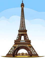 Clip art Illustration of Eiffel Tower 