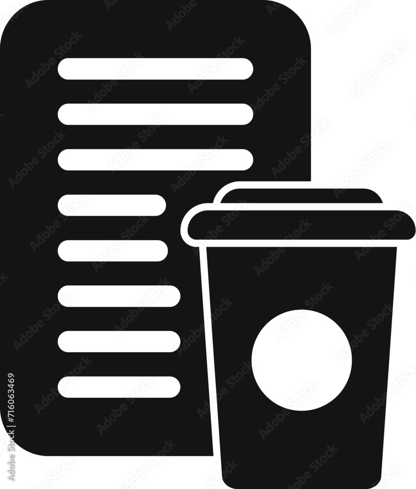 Wall mural Home late work coffee cup icon simple vector. Time night energy. Ready active