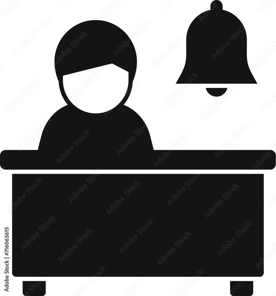 Sticker alert desktop work icon simple vector. asleep worker. business office desk