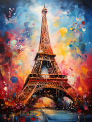 Eiffel Tower art painting