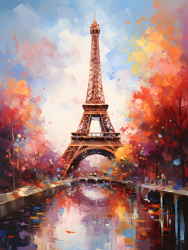 Eiffel Tower art painting